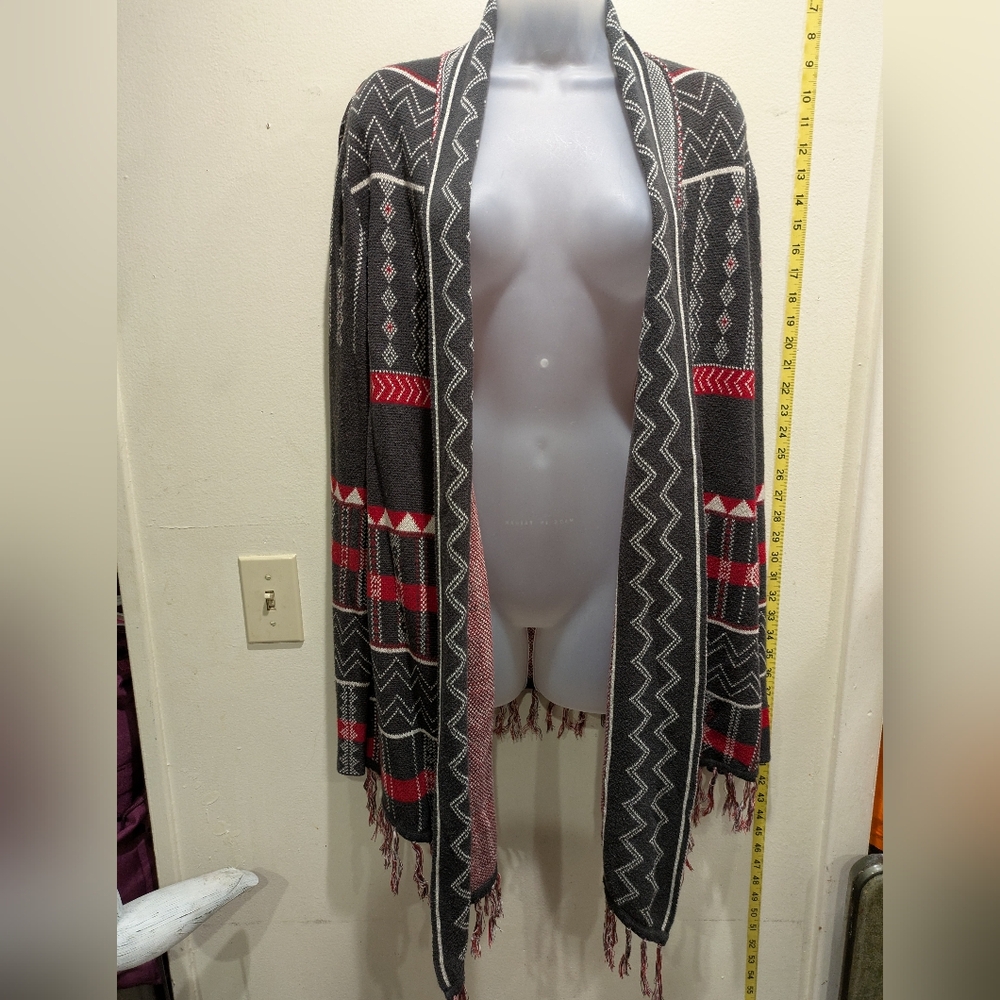 Billabong Men's Cardigan - Gray and Red